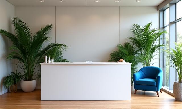 The welcoming reception and consulting area at Aquavita Renaissance